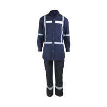 CVC 80/20 Flame Retardant Water&oil Resistant Jacket Pants with Reflective Stripe